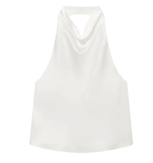 HXAO Satin Halter Backless Corset Top Elegant Summer Tank for Women