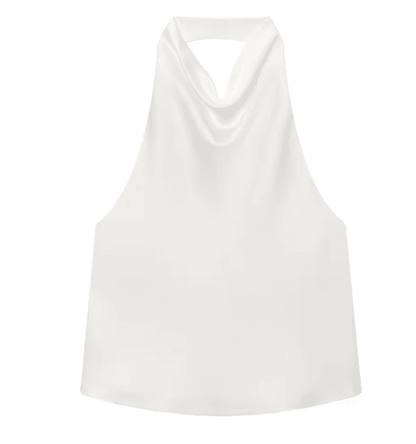 HXAO Satin Halter Backless Corset Top Elegant Summer Tank for Women