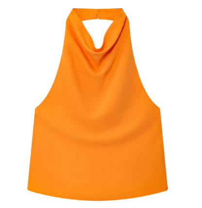 HXAO Satin Halter Backless Corset Top Elegant Summer Tank for Women