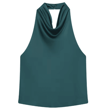HXAO Satin Halter Backless Corset Top Elegant Summer Tank for Women