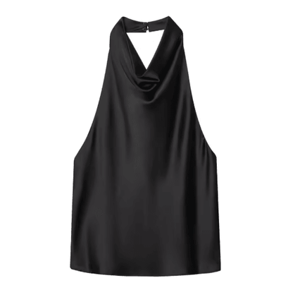 HXAO Satin Halter Backless Corset Top Elegant Summer Tank for Women