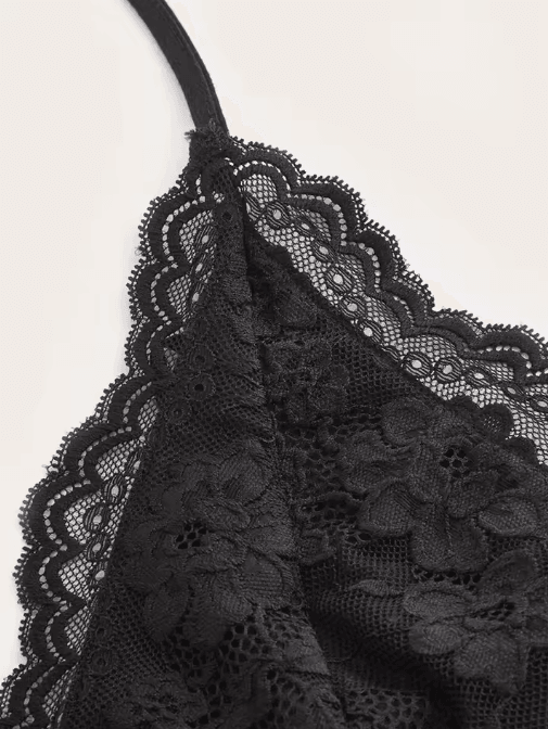 Lace V-Neck Backless Ruched Halter Crop Top Grunge Goth Y2K Streetwear for Women