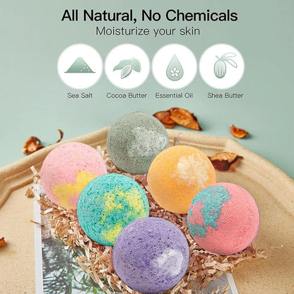 PureBliss Organic Bath Bombs Gift Set 12 Mini Handmade Spa Bombs