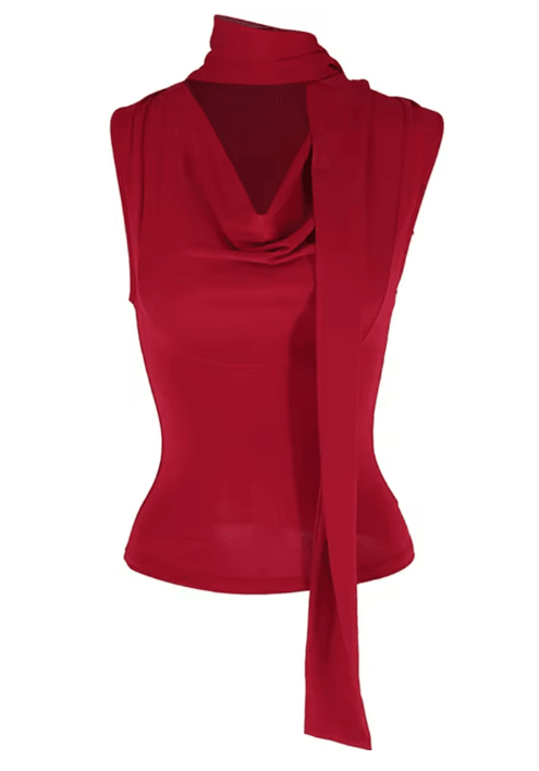 Elegant Knitted V Neck Slim Tank Top Sleeveless Bandage Streetwear for Women