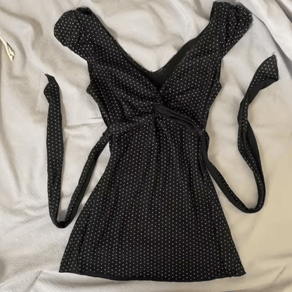 Y2K Backless Slim Sling Crop Tank Goth Punk Coquette Harajuku Top
