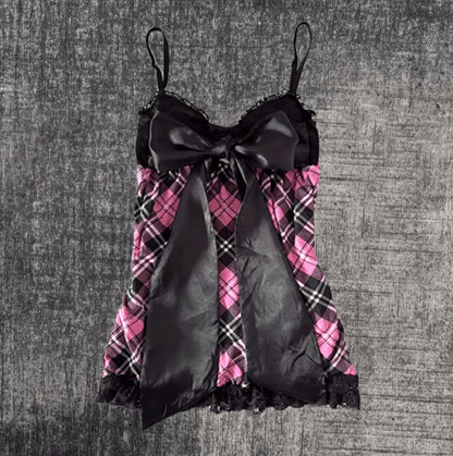 Y2K Backless Slim Sling Crop Tank Goth Punk Coquette Harajuku Top