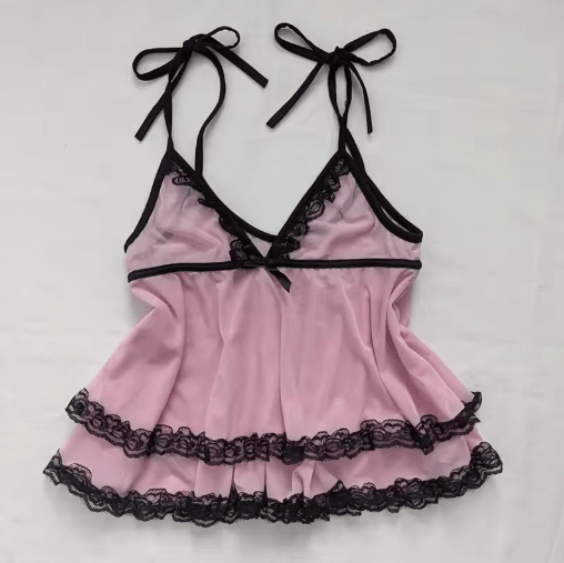 Y2K Backless Slim Sling Crop Tank Goth Punk Coquette Harajuku Top