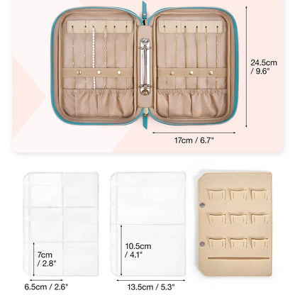 Jewelry Storage Book Ring Binder Pouch Bag for Travel Organizer Necklaces Earrings