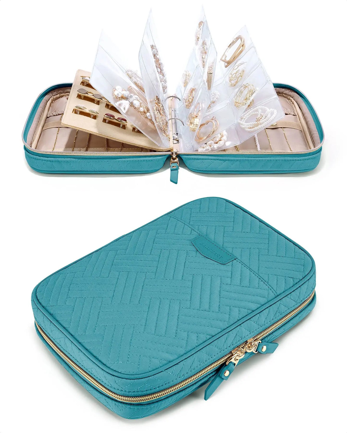 Jewelry Storage Book Ring Binder Pouch Bag for Travel Organizer Necklaces Earrings