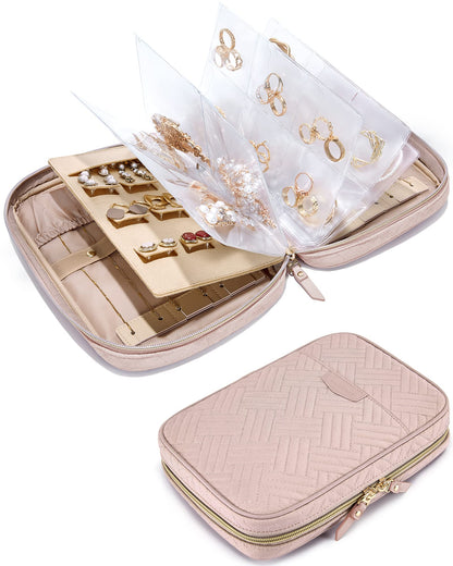 Jewelry Storage Book Ring Binder Pouch Bag for Travel Organizer Necklaces Earrings