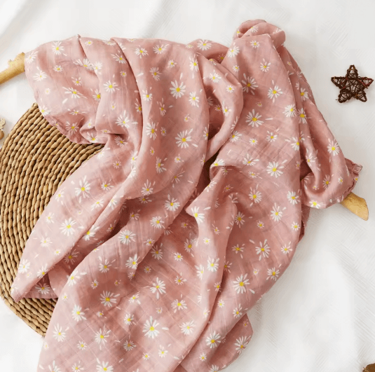 Premium Cotton Muslin Swaddle Blanket 120 x 110 cm Soft Newborn Baby Wrap