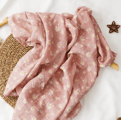Premium Cotton Muslin Swaddle Blanket 120 x 110 cm Soft Newborn Baby Wrap