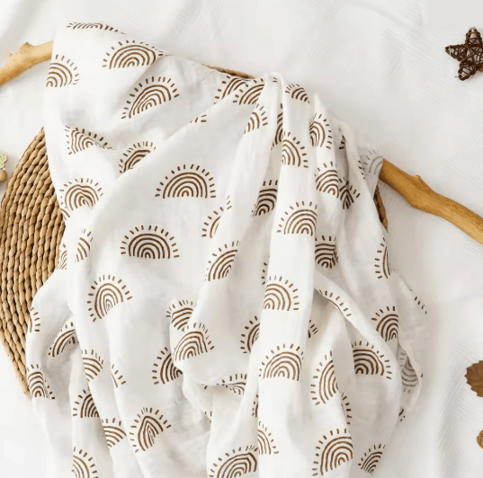 Premium Cotton Muslin Swaddle Blanket 120 x 110 cm Soft Newborn Baby Wrap