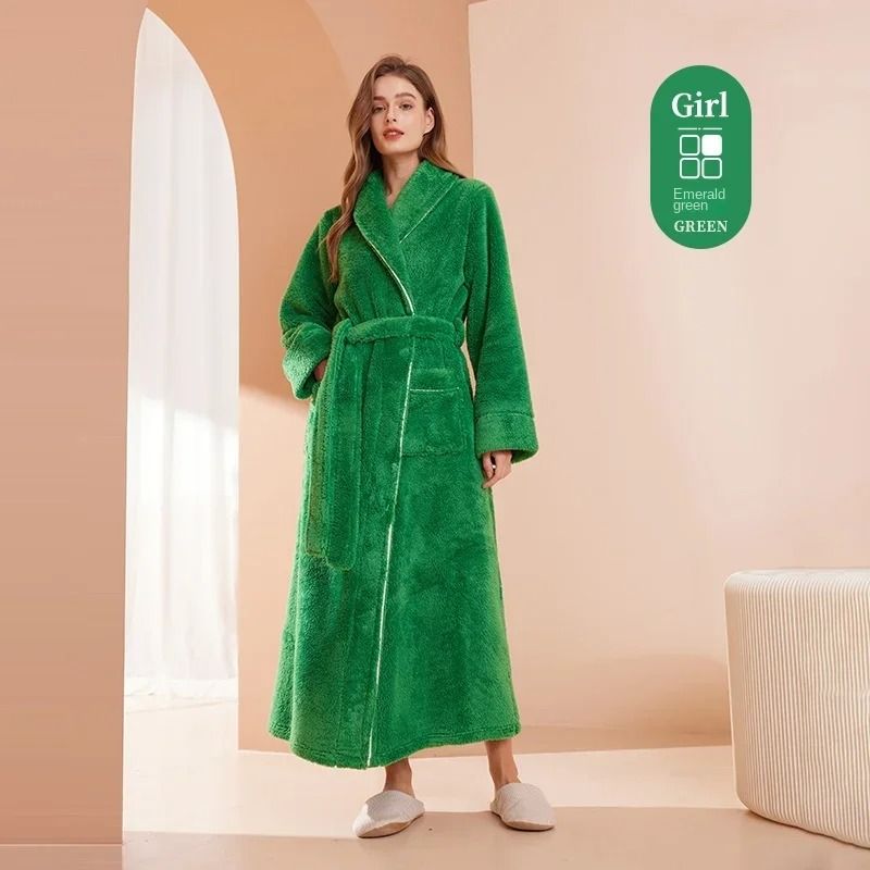2026 Premium Thick Cotton Robe – Light Luxury Extended Pajama & Comfortable Couple's Bathrobe