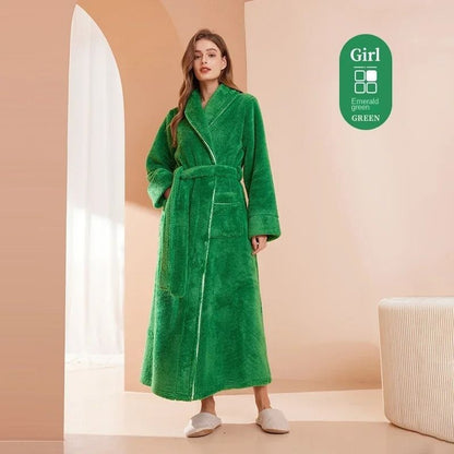 2026 Premium Thick Cotton Robe – Light Luxury Extended Pajama & Comfortable Couple's Bathrobe