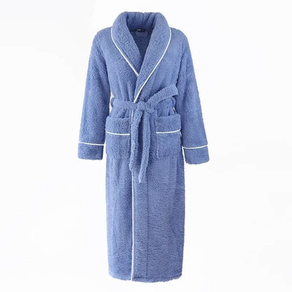 2026 Premium Thick Cotton Robe – Light Luxury Extended Pajama & Comfortable Couple's Bathrobe
