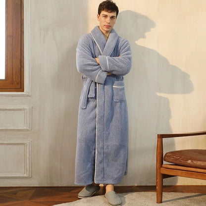 2026 Premium Thick Cotton Robe – Light Luxury Extended Pajama & Comfortable Couple's Bathrobe