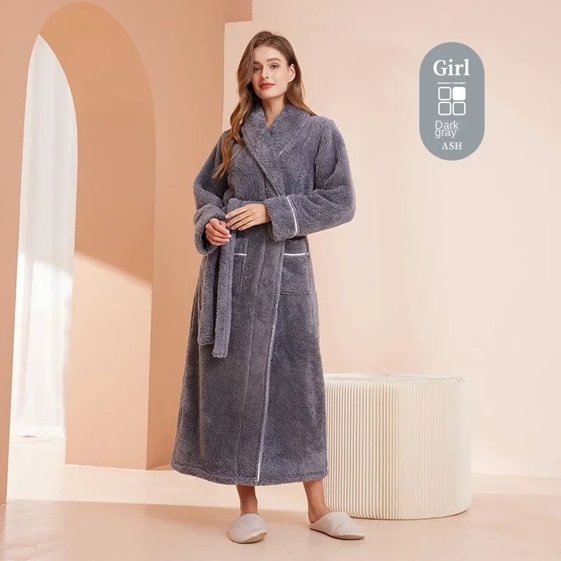 2026 Premium Thick Cotton Robe – Light Luxury Extended Pajama & Comfortable Couple's Bathrobe