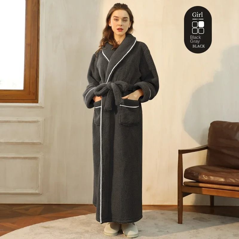 2026 Premium Thick Cotton Robe – Light Luxury Extended Pajama & Comfortable Couple's Bathrobe
