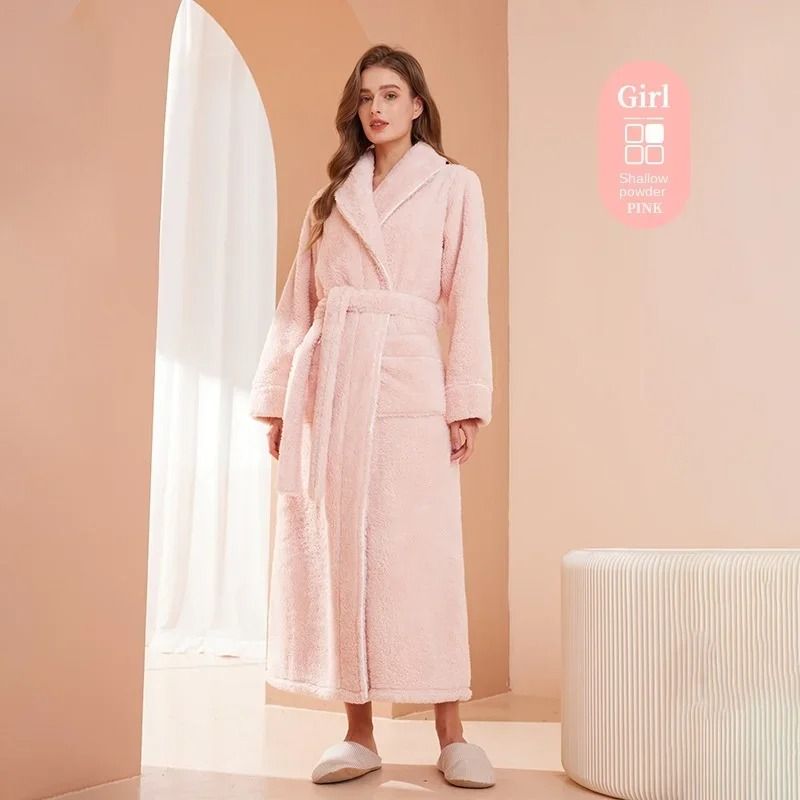 2026 Premium Thick Cotton Robe – Light Luxury Extended Pajama & Comfortable Couple's Bathrobe