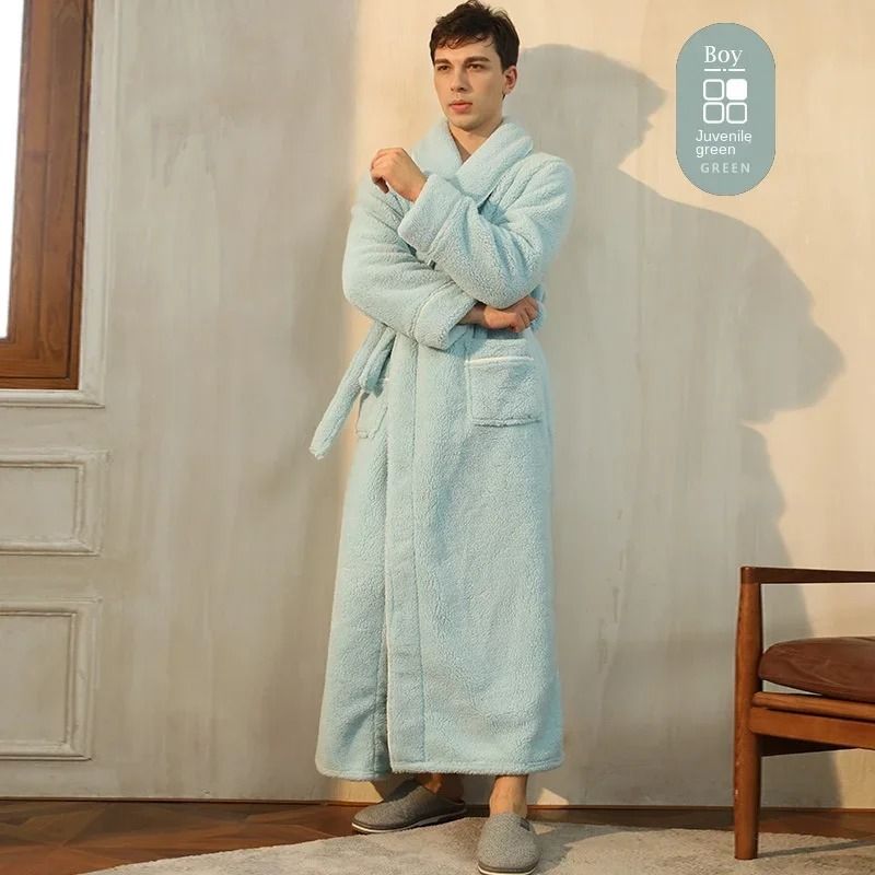 2026 Premium Thick Cotton Robe – Light Luxury Extended Pajama & Comfortable Couple's Bathrobe