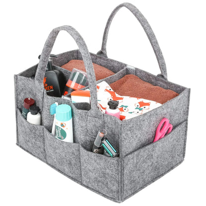 Children's Felt Diaper Storage Bag for Baby Toys and Diapers, Large Capacity Felt Diaper Bag