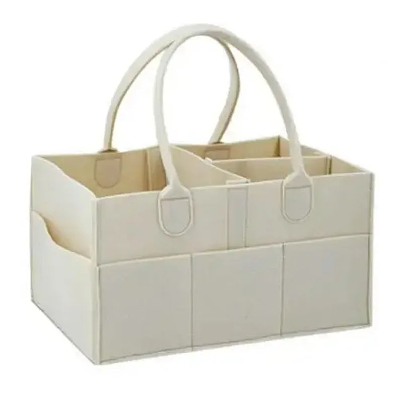 Children's Felt Diaper Storage Bag for Baby Toys and Diapers, Large Capacity Felt Diaper Bag