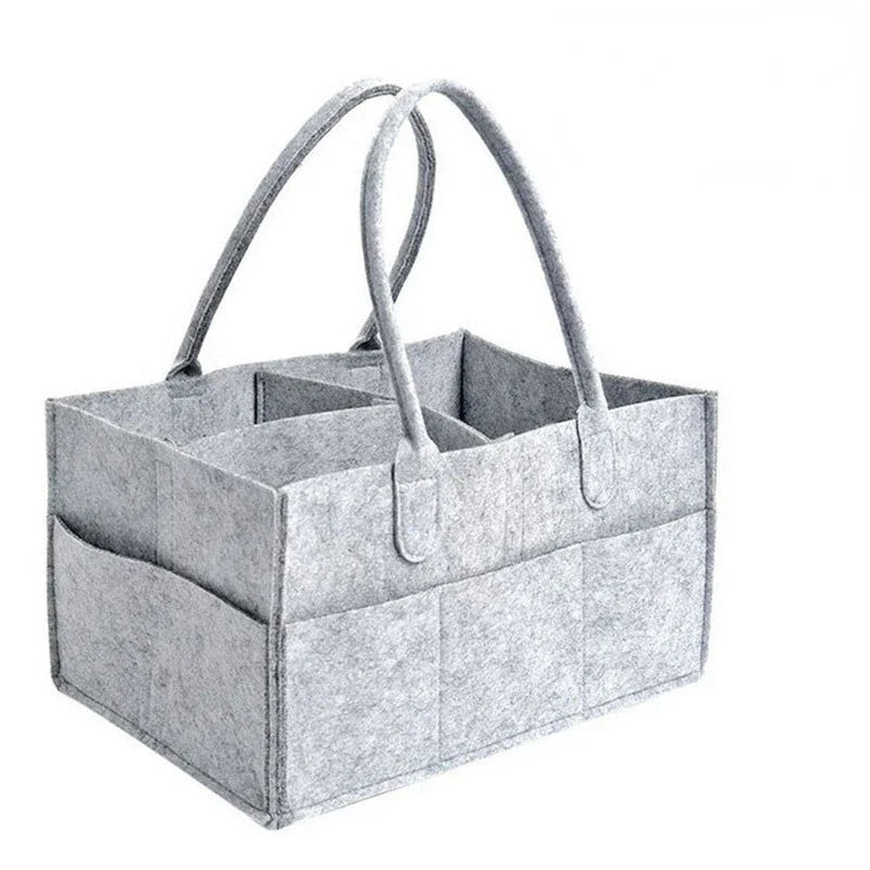 Children's Felt Diaper Storage Bag for Baby Toys and Diapers, Large Capacity Felt Diaper Bag