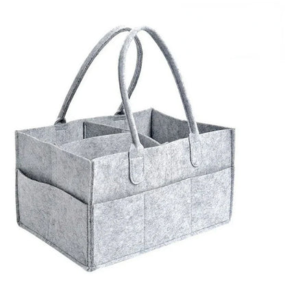 Children's Felt Diaper Storage Bag for Baby Toys and Diapers, Large Capacity Felt Diaper Bag