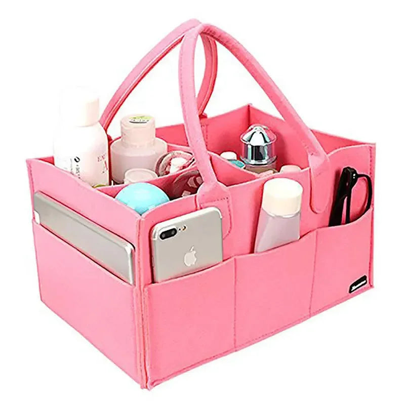 Children's Felt Diaper Storage Bag for Baby Toys and Diapers, Large Capacity Felt Diaper Bag