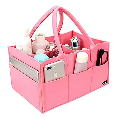 Children's Felt Diaper Storage Bag for Baby Toys and Diapers, Large Capacity Felt Diaper Bag