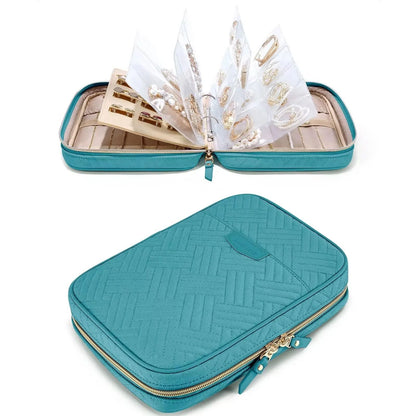 GlamPort Jewelry Travel Organizer Case Transparent Storage Book