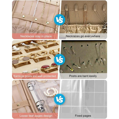 GlamPort Jewelry Travel Organizer Case Transparent Storage Book