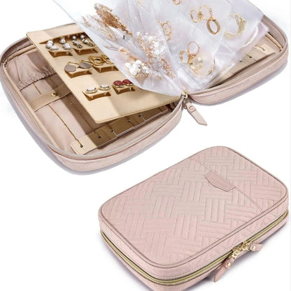GlamPort Jewelry Travel Organizer Case Transparent Storage Book
