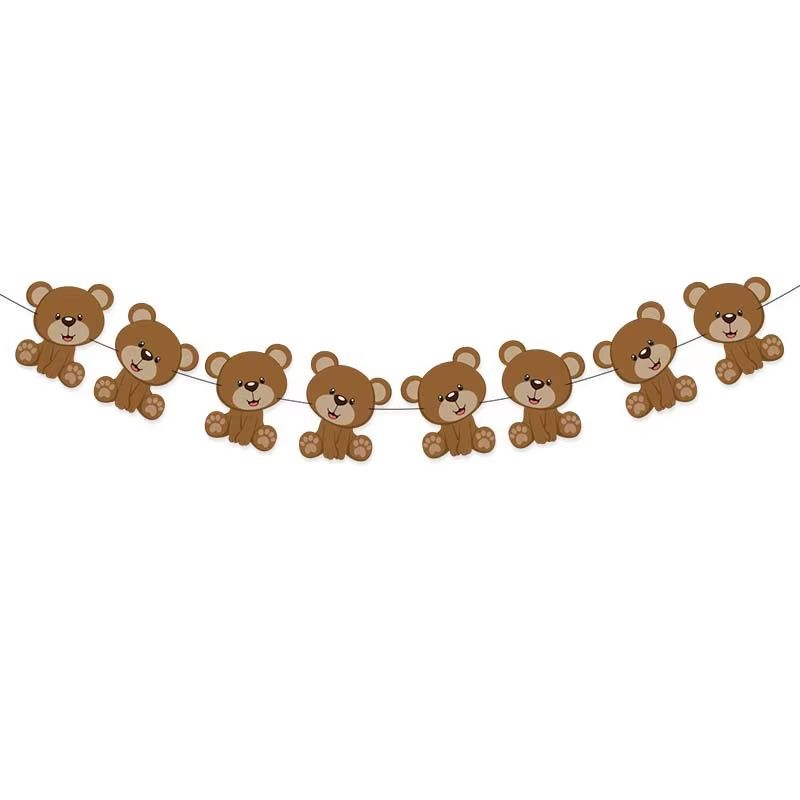 Coffee Brown Teddy Bear Balloon and Number Heart Balloon Set – Party Decorations