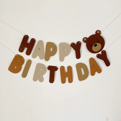 Coffee Brown Teddy Bear Balloon and Number Heart Balloon Set – Party Decorations