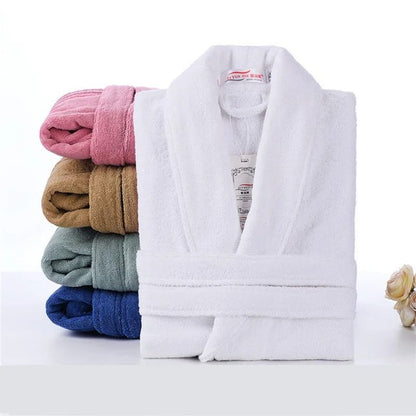 Premium 100% Cotton Toweling Terry Robe – Unisex Soft Bath Robe & Casual Nightrobe Sleepwear