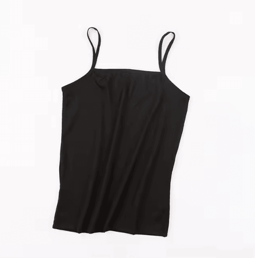 Ice Silk Built-In Bra Crop Top Summer Sports Spaghetti Strap Camisole