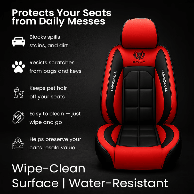 All Season Universal Pad, Full Leather Car Seat Cushion, Driver or Passenger Seat Cover
