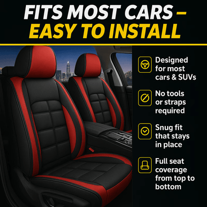 All Season Universal Pad, Full Leather Car Seat Cushion, Driver or Passenger Seat Cover