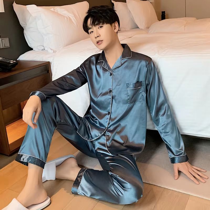 Silk Satin Couples Pajama Set – Luxury Long Sleeve Button Down Sleepwear for Women and Men