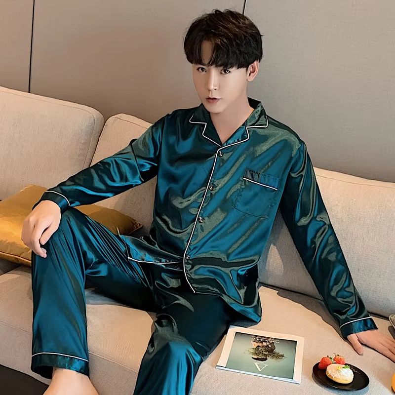 Silk Satin Couples Pajama Set – Luxury Long Sleeve Button Down Sleepwear for Women and Men