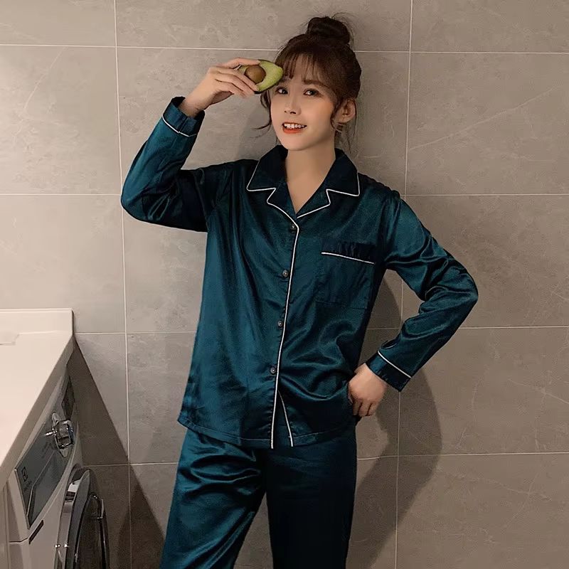 Silk Satin Couples Pajama Set – Luxury Long Sleeve Button Down Sleepwear for Women and Men