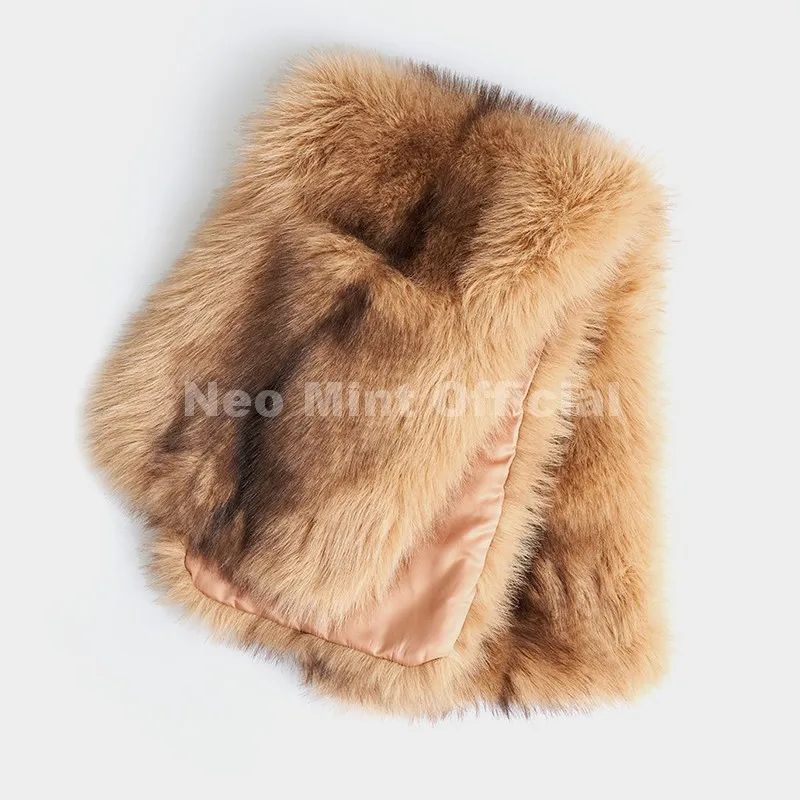 Luxury Faux Fur Striped Winter Scarf