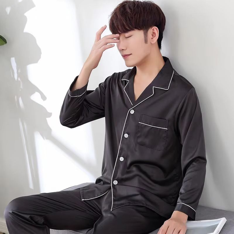 Silk Satin Couples Pajama Set – Luxury Long Sleeve Button Down Sleepwear for Women and Men