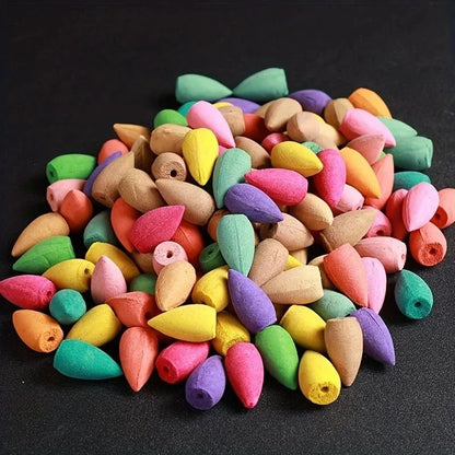 100PCS Backflow Mixed Scent Natural Incense Cones