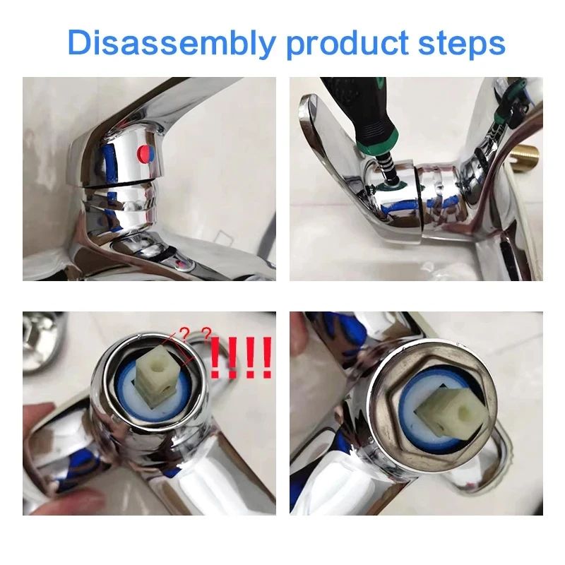 Universal replacement faucet handle (Metal, Single-Lever) for Bathroom & Kitchen Hot/Cold Control