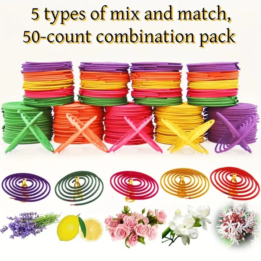 50pcs Mixed Spiral Incense Sticks