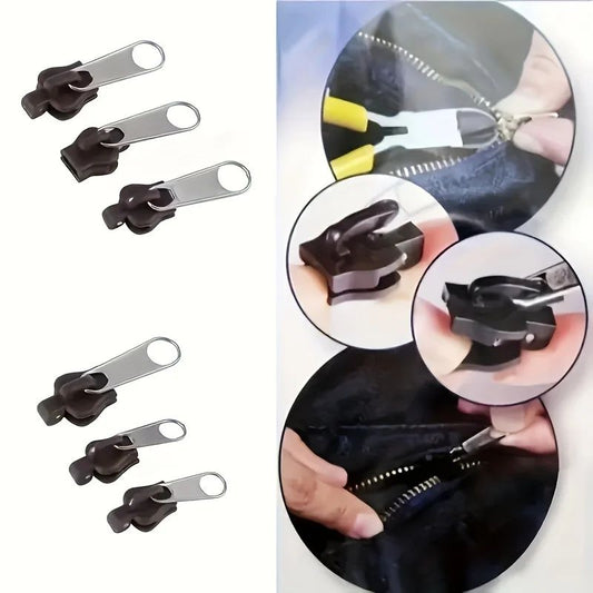 6Pcs Universal Instant Zipper Repair Kit – Multi-Size Replacement Zipper Fix Set
