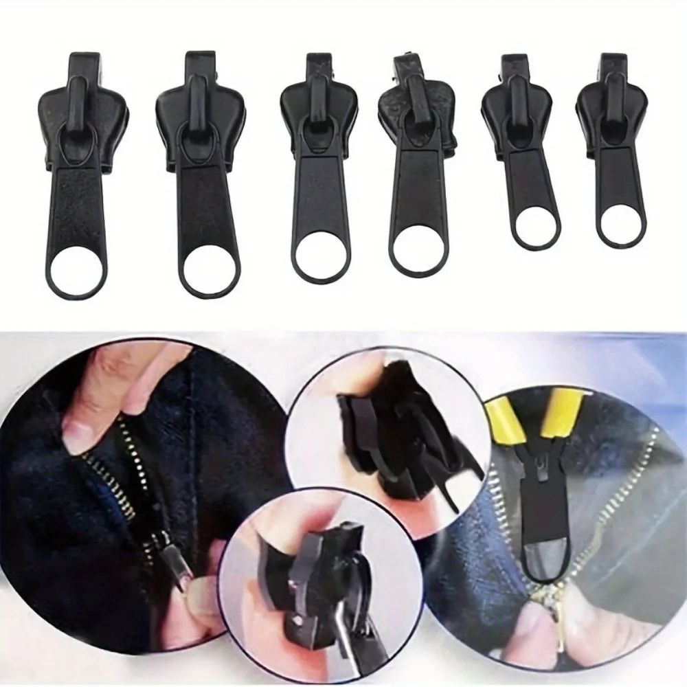 6Pcs Universal Instant Zipper Repair Kit – Multi-Size Replacement Zipper Fix Set